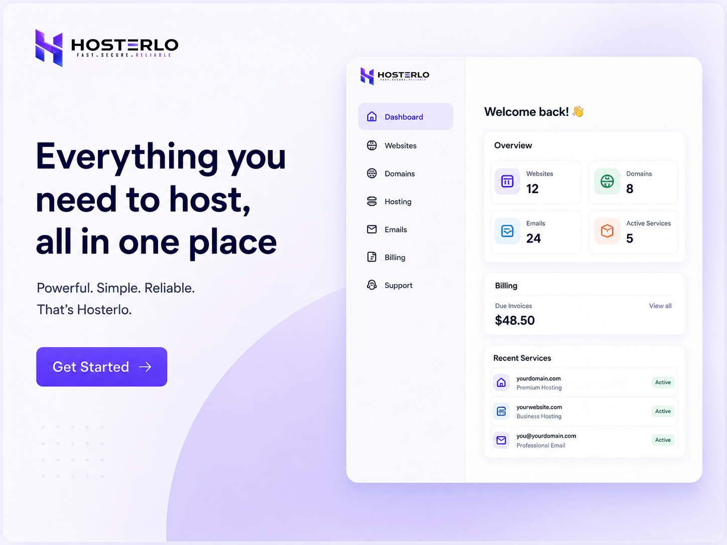 Hosterlo Premium All-in-One Cloud Hosting Solutions Illustration
